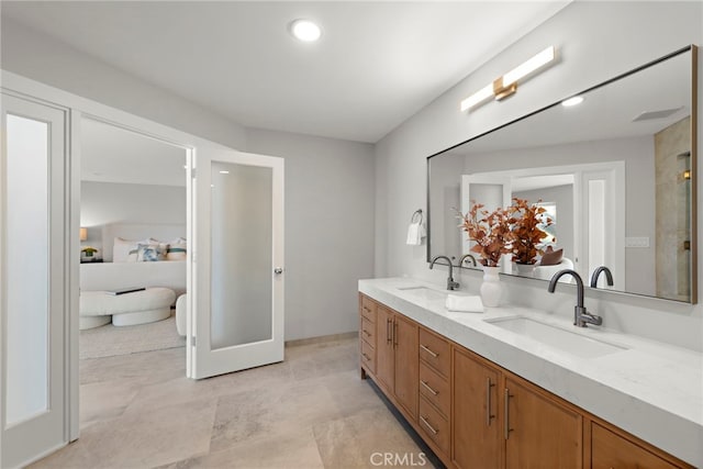 15 Vista De Catalina N, Laguna Beach, CA 92651 - full bathroom featuring double vanity and recessed lighting