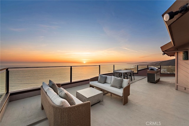 15 Vista De Catalina N, Laguna Beach, CA 92651 - view of patio with a water view, an outdoor living space, and a balcony