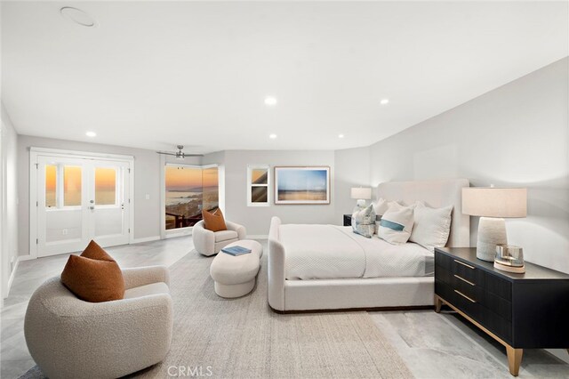 15 Vista De Catalina N, Laguna Beach, CA 92651 - bedroom featuring access to exterior, recessed lighting, and baseboards