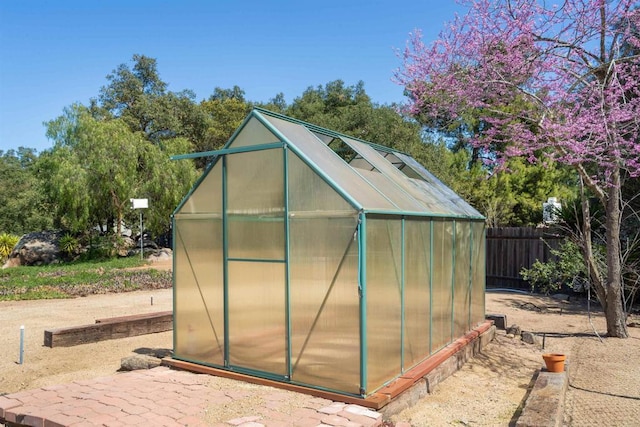 27509 Mountain Meadow Rd, Escondido, CA 92026 - view of greenhouse with fence and view of wooded area