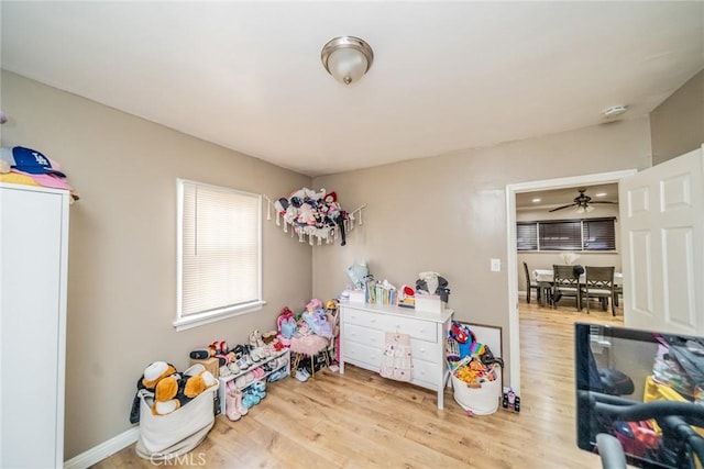 541 Elm Ave, Inglewood, CA 90301 - game room featuring ceiling fan and wood finished floors