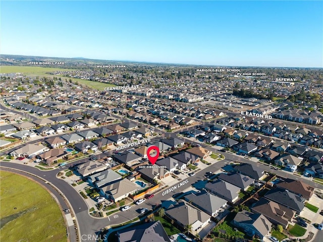 drone / aerial view featuring a residential view