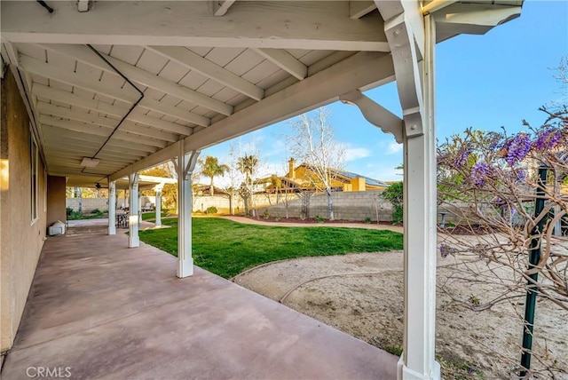 view of patio with a fenced backyard