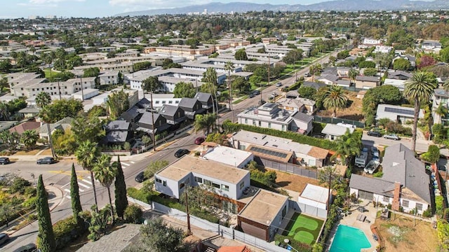 drone / aerial view with a mountain view and a residential view