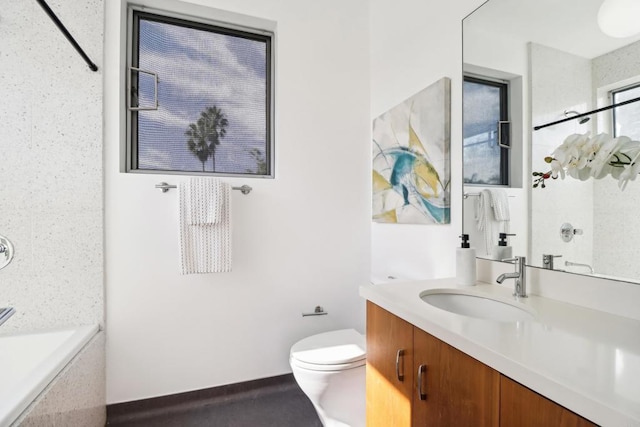 full bath with vanity and toilet