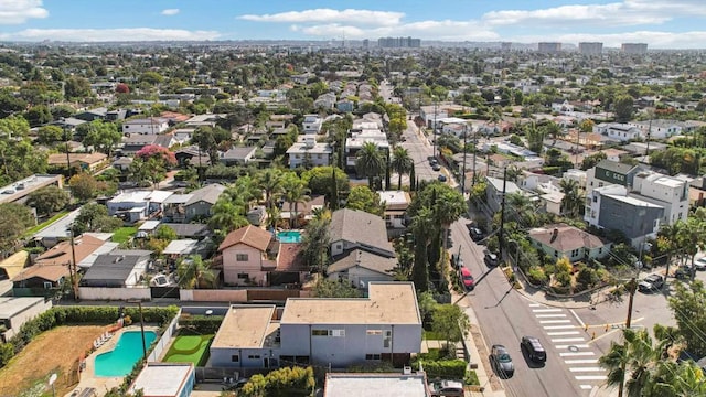 drone / aerial view with a residential view