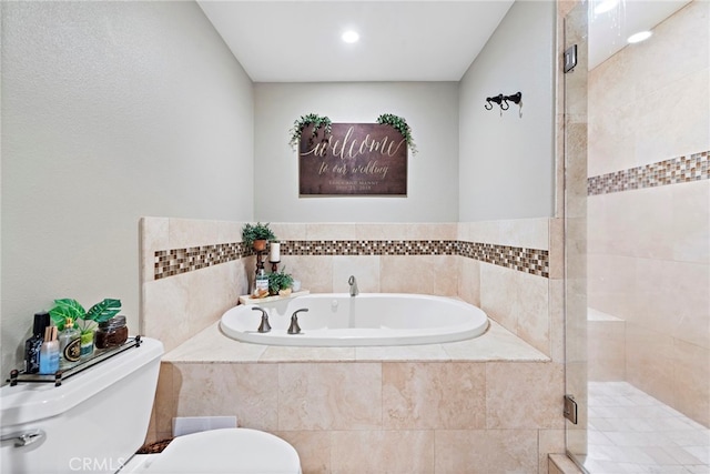 34501 Calle Carmelita, Dana Point, CA 92624 - full bathroom with a garden tub, toilet, and a stall shower