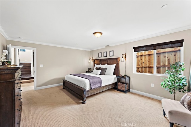 34501 Calle Carmelita, Dana Point, CA 92624 - bedroom featuring light carpet, baseboards, and crown molding