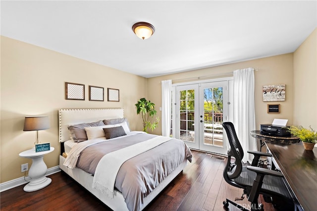 34501 Calle Carmelita, Dana Point, CA 92624 - bedroom featuring french doors, wood-type flooring, baseboards, access to outside, and visible vents