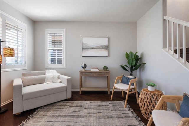 46525 Peach Tree St, Temecula, CA 92592 - sitting room with wood finished floors and stairway