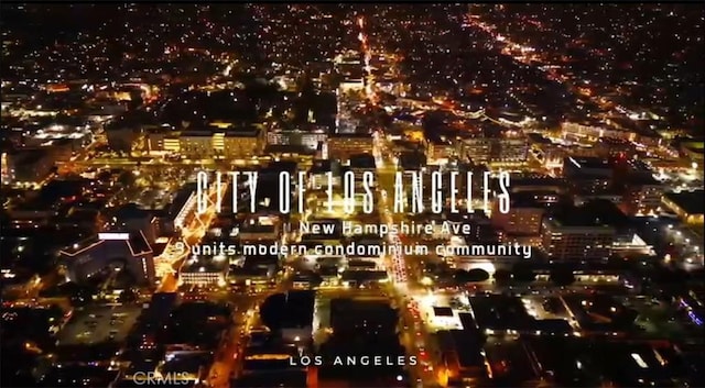 1245 N New Hampshire Ave Unit 4, Los Angeles, CA 90029 - aerial view at night featuring a view of city lights