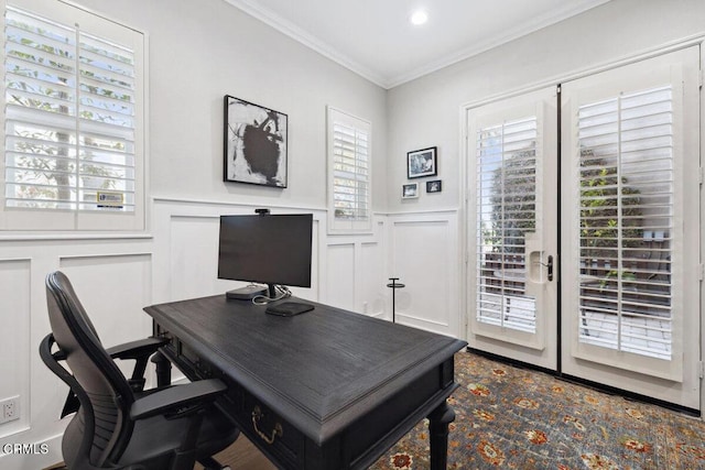 4111 Adriatic St, Oxnard, CA 93035 - office space featuring a decorative wall, crown molding, and wainscoting