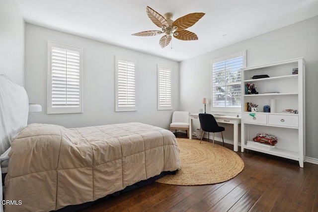 4111 Adriatic St, Oxnard, CA 93035 - bedroom featuring dark wood finished floors and a ceiling fan
