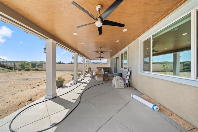 11638 Zoeller St, Beaumont, CA 92223 - view of patio / terrace with fence and ceiling fan