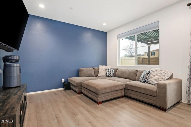 1926S Pump House Ln, Santa Paula, CA 93060 - living area with baseboards, light wood-style flooring, and recessed lighting