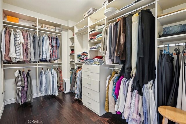 spacious closet featuring wood finished floors