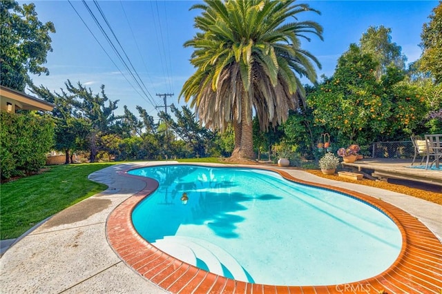 2001 Hacienda Rd, La Habra Heights, CA 90631 - outdoor pool featuring a lawn