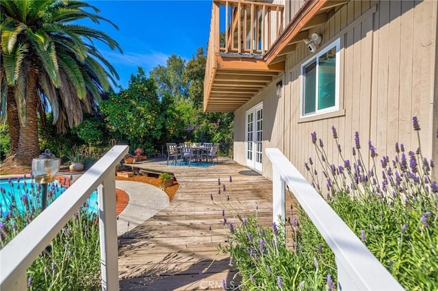 2001 Hacienda Rd, La Habra Heights, CA 90631 - wooden terrace featuring outdoor dining space