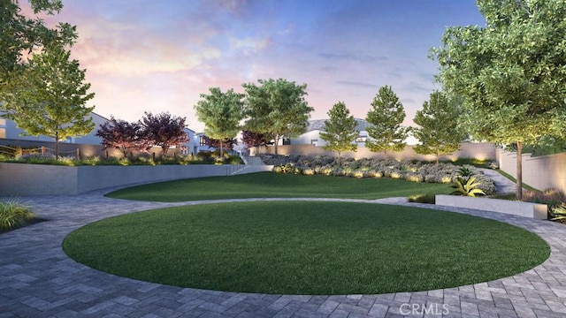 view of property's community featuring a yard