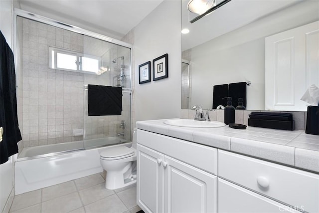 5223 Armida Dr, Woodland Hills, CA 91364 - bathroom with tile patterned flooring, vanity, and washtub / shower combination
