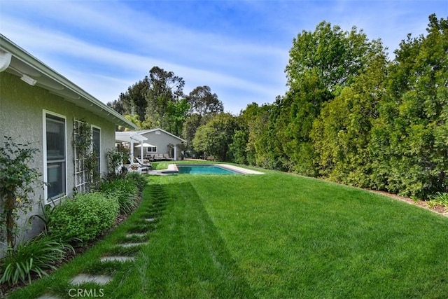 5223 Armida Dr, Woodland Hills, CA 91364 - view of grassy yard with an outdoor pool