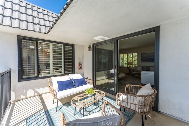 view of patio / terrace with an outdoor living space