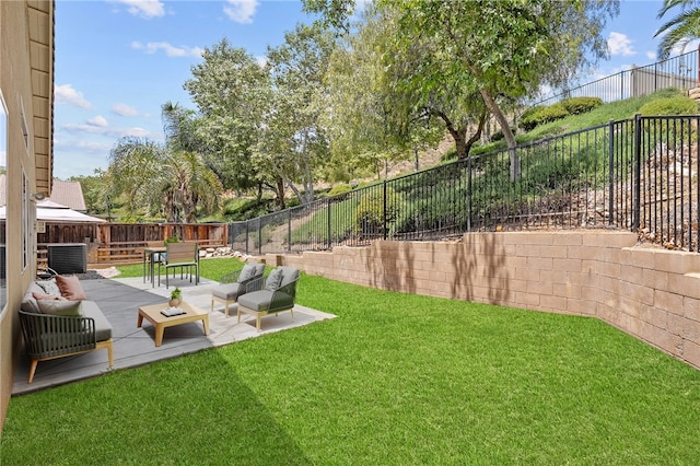 24898 Sunset Vista Ave, Menifee, CA 92584 - view of yard with a patio, central AC unit, and an outdoor living space