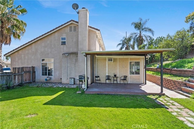 595 Casey Ct, Colton, CA 92324 - back of property with stucco siding and a chimney