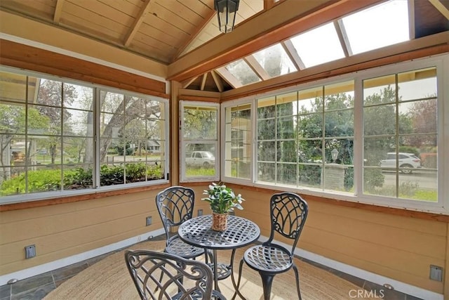 1631 Salem St, Chico, CA 95928 - sunroom with healthy amount of natural light, vaulted ceiling, and wooden ceiling