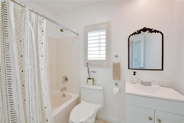 82235 Calico Ave, Indio, CA 92201 - full bathroom featuring toilet, baseboards, vanity, and shower / tub combo
