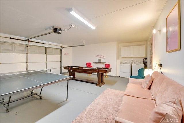 82235 Calico Ave, Indio, CA 92201 - game room with separate washer and dryer, concrete floors, and pool table