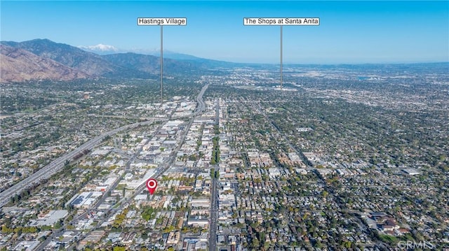 aerial view featuring a mountain view