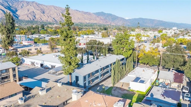 birds eye view of property with a residential view and a mountain view