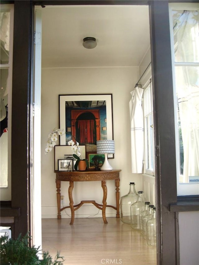 entrance foyer with wood finished floors