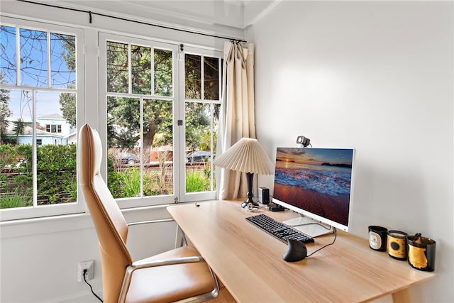 home office featuring a healthy amount of sunlight