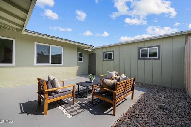 view of patio / terrace featuring an outdoor hangout area