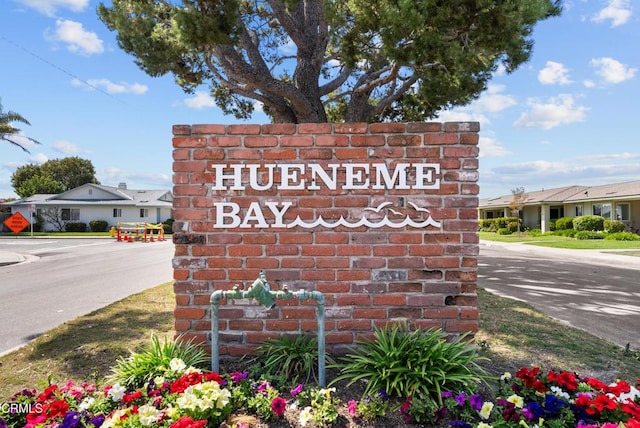 view of community sign