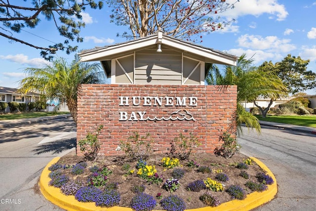 view of community sign