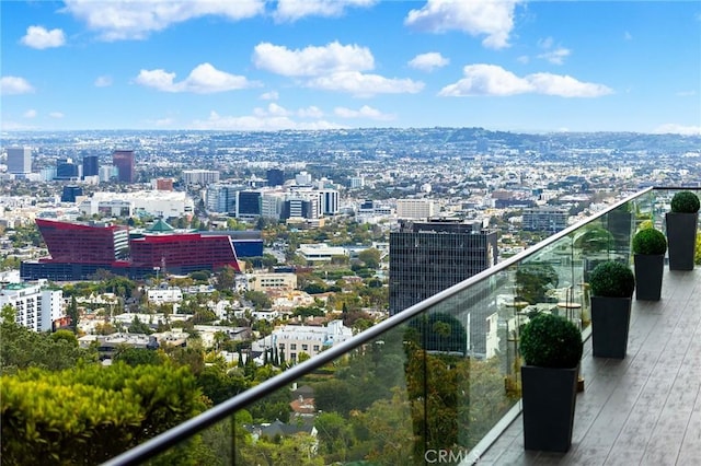 balcony with a view of city