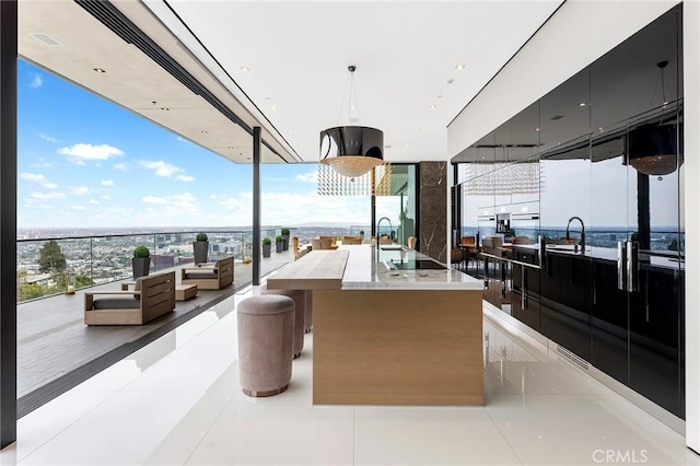 view of patio with outdoor wet bar
