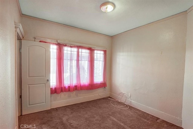 3417 4th Ave, Los Angeles, CA 90018 - spare room featuring ornamental molding, baseboards, carpet, and a textured wall