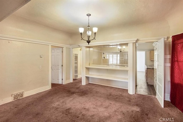 3417 4th Ave, Los Angeles, CA 90018 - interior space featuring a notable chandelier, visible vents, and carpet floors