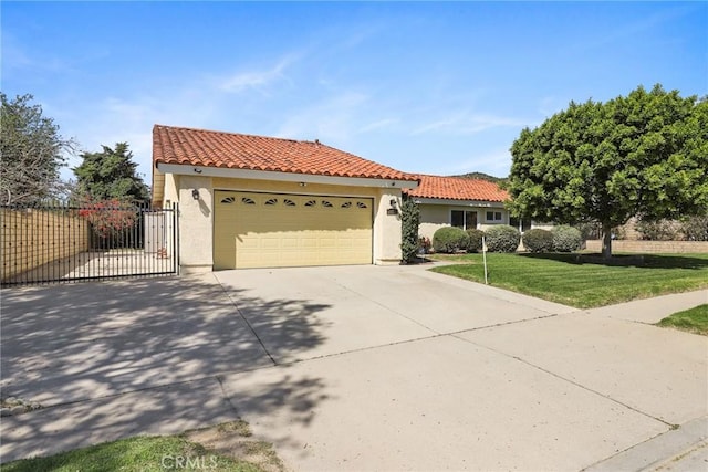 3291 Lemon Dr, Simi Valley, CA 93063 - mediterranean / spanish-style house featuring a tile roof, stucco siding, driveway, and an attached garage