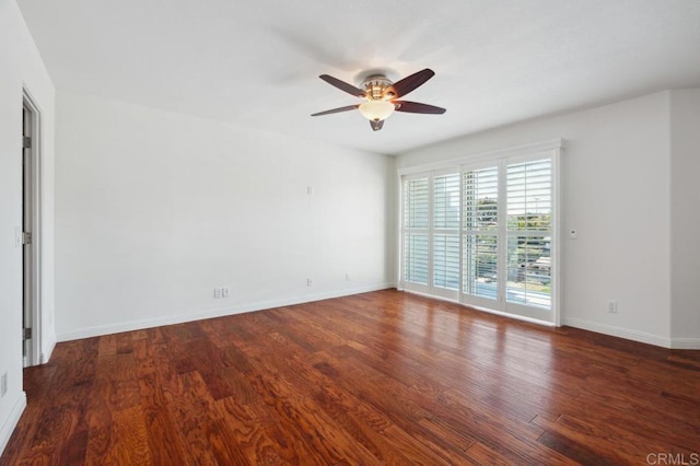 3521 Andrews St, San Diego, CA 92103 - unfurnished room featuring a ceiling fan, wood finished floors, and baseboards
