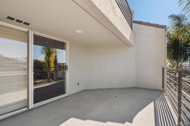 balcony featuring visible vents