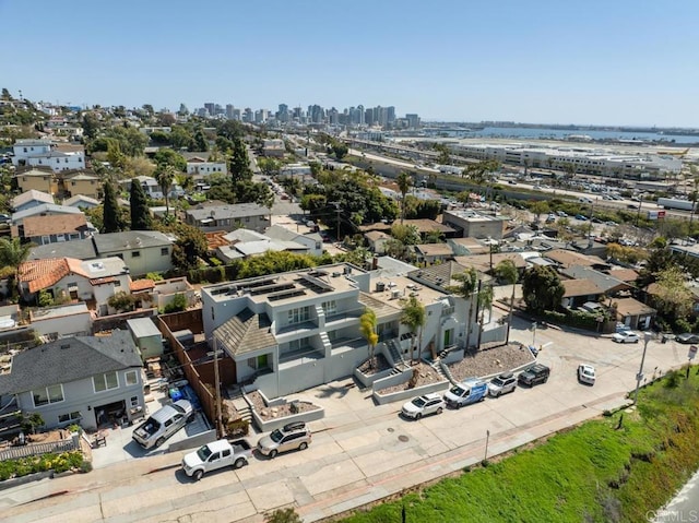 aerial view featuring a city view