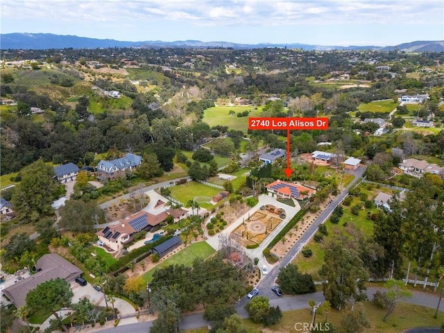 bird's eye view featuring a mountain view