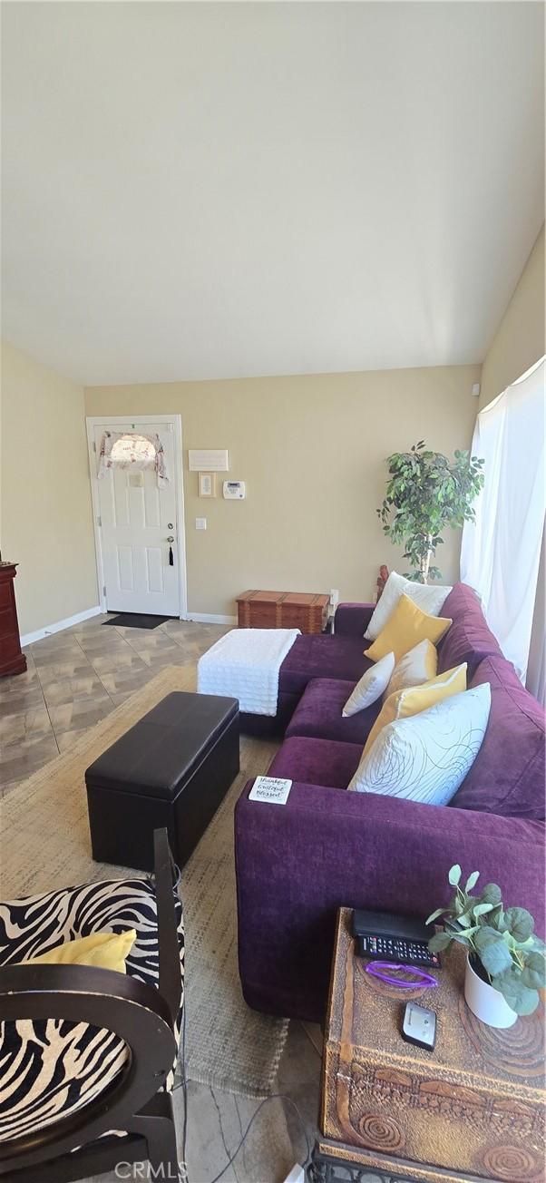 living area with baseboards