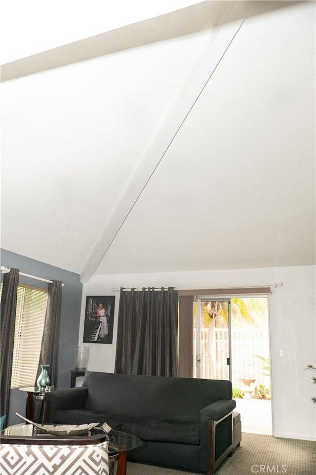1725 Truman Cir, Placentia, CA 92870 - carpeted living area featuring vaulted ceiling