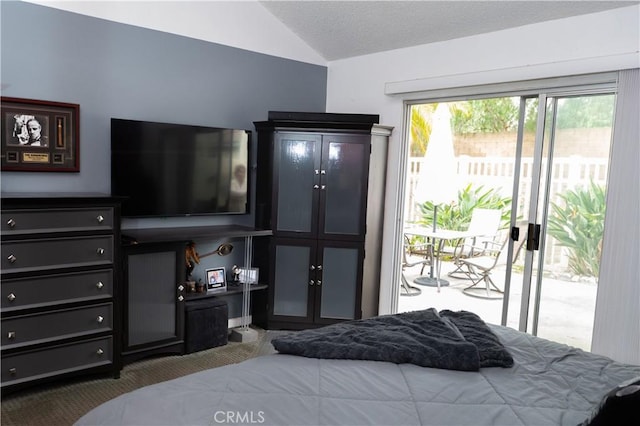1725 Truman Cir, Placentia, CA 92870 - carpeted bedroom featuring access to outside and vaulted ceiling